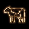 milch cow neon glow icon illustration