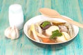 Mildly seasoned soup that Consisting of pork, tofu, Royalty Free Stock Photo