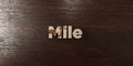 Mile - grungy wooden headline on Maple - 3D rendered royalty free stock image