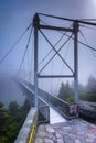 The Mile-High Swinging Bridge in fog, at Grandfather Mountain, N Royalty Free Stock Photo