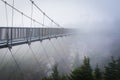 The Mile High Swinging Bridge in fog, at Grandfather Mountain, N Royalty Free Stock Photo