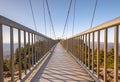 View of Mile High Swinging Bridge, at Grandfather Mountain State Park, North Carolina. Royalty Free Stock Photo