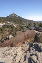 View of Mile High Swinging Bridge, at Grandfather Mountain State Park, North Carolina. Royalty Free Stock Photo