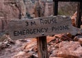 3 Mile House Emergency Phone Sign Royalty Free Stock Photo