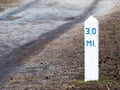 3 mile marker for exerciseing Royalty Free Stock Photo