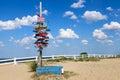 Mile Marker Signpost at Ocean View Beach