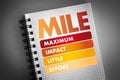 MILE - Maximum impact little effort acronym