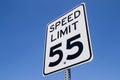 55 mile per hour sign. Royalty Free Stock Photo