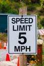 5 mile per hour speed limit Royalty Free Stock Photo