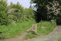 Mile post marker and footpath waymarker