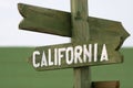 Mile signpost to California