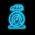 mileage car equipment neon glow icon illustration Royalty Free Stock Photo