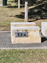 Mileage Marker on White Rock Trail in Dallas Royalty Free Stock Photo