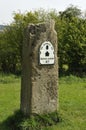 Mileage post on Cotswold Way Royalty Free Stock Photo