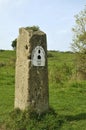 Mileage post on Cotswold Way Royalty Free Stock Photo