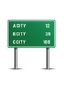 Mileage signs for highway routes. Vector illustration decorative design