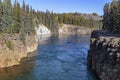 Miles canyon, in the Yukon river near Whitehorse Royalty Free Stock Photo