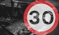 30 miles per hour speed limit B Royalty Free Stock Photo