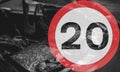 20 miles per hour speed limit B Royalty Free Stock Photo