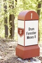 Milestone `Forest road`in the Carpathians