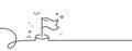 Milestone line icon. Place pin sign. Continuous line with curl. Vector Royalty Free Stock Photo