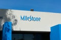 Milestone sign of the facade of Milestone internet marketing and advertising company