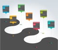 Milestone, timeline, step by step template, infographic. Royalty Free Stock Photo