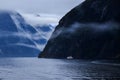 Milford sound in fjord land national park important traveling de Royalty Free Stock Photo