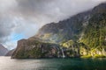 Milford Sound Landscape, South Island, New Zealand Royalty Free Stock Photo