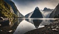Milford Sound Morning Panoramic EscapeCliffside Serenity in Milford Peaceful Panorama