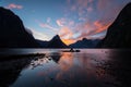 Milford sound, New Zealand view. Royalty Free Stock Photo