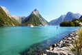 New Zealand, Scenic Fjord Landscape, Milford Sound Royalty Free Stock Photo