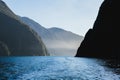 Milford Sound during sunset. Fiordland national park, South island, New Zealand Royalty Free Stock Photo