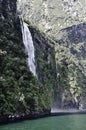 Milford Sound waterfalls.Beautiful New Zealand.