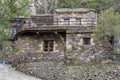 Typical stone house in historic village of Milia in Crete Greece