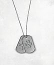 Miliatry Dog Tags with Paw Print