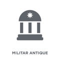 Militar antique building icon from Army collection.