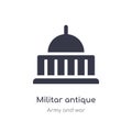 militar antique building icon. isolated militar antique building icon vector illustration from army and war collection. editable Royalty Free Stock Photo