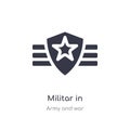 militar in icon. isolated militar in icon vector illustration from army and war collection. editable sing symbol can be use for Royalty Free Stock Photo