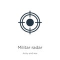 Militar radar icon vector. Trendy flat militar radar icon from army and war collection isolated on white background. Vector