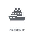 militar ship icon from Army collection. Royalty Free Stock Photo