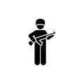 Military, action, man, guns, shotgun pictogram icon