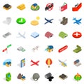 Military affairs icons set, isometric style Royalty Free Stock Photo