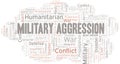 Military Aggression word cloud. Vector made with the text only.