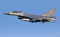 Military air force fighter jet interceptor airplane in full flight