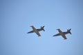 Military aircraft aerobatic flight pair