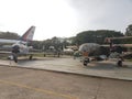 Military aircraft in airside