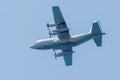 Military aircraft in the blue sky in Tel Aviv. Independence Day in Israel. Israel Air Force airshow Royalty Free Stock Photo