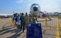 Military aircraft for display in Changi, Singapore