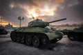 Military tank exhibit of the military history Museum in Verkhnyaya Pyshma, Russia, Yekaterinburg, 08.12.2019